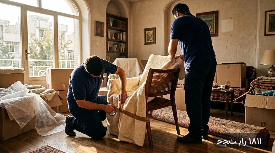 بسته‌بندی ظروف و شکستنی قبل از بارگیری